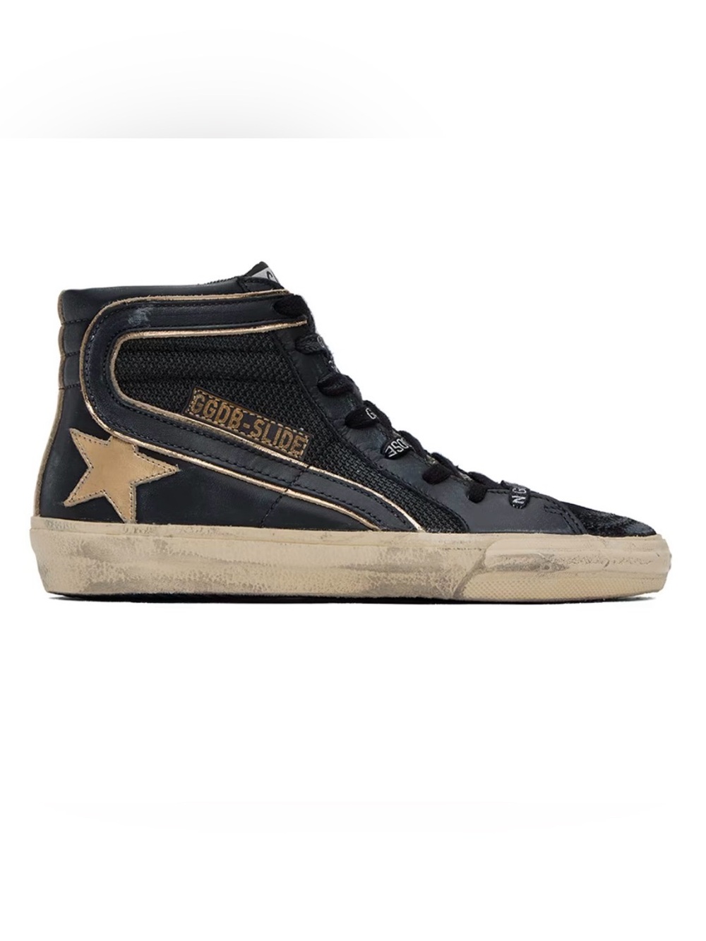 NWT Golden Goose High-Top Sneaker in Black and Beige